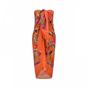 bora bora oranje print